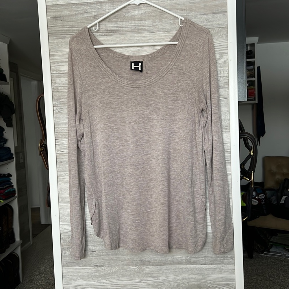 H by Bordeaux Wide Scoop Neck Long Sleeve Top